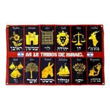 Bandeira Judaica 12 Tribos De Israel 1 5mx90cm Frete Grátis
