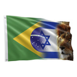 Bandeira Leão Da Tribo De Judá Brasil E Israel 1 50 X 90 G