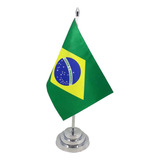 Bandeira Mesa Dupla Face Brasil Mastro