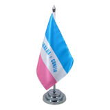 Bandeira Mesa Dupla Face Espirito Santo Mastro 29 Alt Cetim