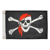 Bandeira Náutica Pirata 22 X 33 Cm P Mastro De Embarcações