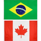 Bandeira Oficial Brasil Canada 150 X 90cm Cores Vibrantes