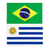 Bandeira Oficial Brasil Uruguai 150 X 90cm Cores Vibrantes