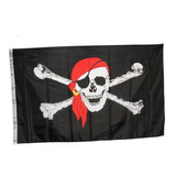 Bandeira Pirata Preta Caveira Decoração Carnaval