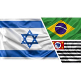 Bandeira São Paulo Israel Brasil 90 X 150 Cm Sem Frete