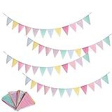 Bandeiras Coloridas Triangulares 48 Peças Imitação De Flâmula Bandeira Bandeira Triangular De Tecido Multicolorido Para Decoração De Festa Ao Ar Livre Casamento Natal Aniversário