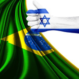 Bandeiras De Brasil E Israel Kit 2 100 Poliester 1 60x1 10