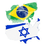Bandeiras De Israel E Brasil Kit