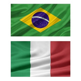 Bandeiras Italia Brasil 90 Cm X 150 Cm Envio Hj