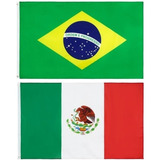 Bandeiras Premium Oficiais Brasil Mexico Dupla Face