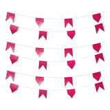 Bandeirinha Festa Junina De Plástico Cor Rosa Com 50 Metros