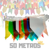 Bandeirinha Festa Junina Plástica Kit 50