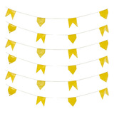 Bandeirinha Festa Junina Plástico Cor Amarela Kit 50 Metros