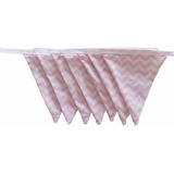 Bandeirolas Pano Bandeirinhas Tecido Chevron Rosa Fino