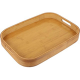 Bandeja Bambu Lavabo Decorativa Café Retangular Madeira