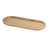 Bandeja Bambu Oval 34cm Travessa Gamela Petisqueira Tábua Decorativa Para Servir