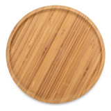 Bandeja Bambu Redonda Grande 30x30 Petisqueira Petiscos