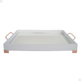 Bandeja Branca Decoração Bancada Café Luxo Home B219 Rose