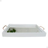 Bandeja Branca Decoração Bancada Café Luxo Home B220 Rose