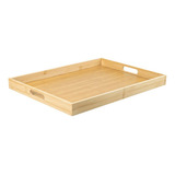 Bandeja Com Alças Sense Reta Natural Material Bambu Ou