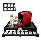 Bandeja Compativel Três Corações Preta Grande Para Cantinho Do Cafe Com Gaveta Embutida Para Capsulas Três Corações Cafe Cha Comoda Apoio Cafeteira Para Servir