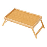 Bandeja De Bambu Mesa Para Servir Café Da Manhã Cama 50x30