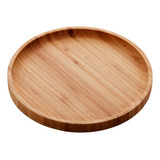 Bandeja De Bambu Redonda Petisqueira Prato Servir 20cm Lyor