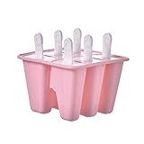 Bandeja De Silicone Moldes De Picolé Para Preservação De Alimentos Molde De Sorvete De Reutilizável Para Crianças Tolder Bebês E Picolé Caseiro Meia Dúzia De Caixas De Morango Como Mostrado Cor De Rosa
