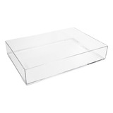 Bandeja Decorativa Cafe Buffet Bebidas Acrílico Retangular Cor Transparente