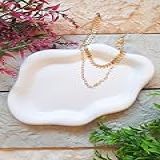 Bandeja Decorativa Organica-Nuvem Em Gesso 19-5 X 13-5 Cm - Branco