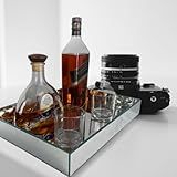 Bandeja Espelhada De Mesa Para Servir Sala Jantar Bebidas Bar Luxo Moderna Elegante 30x40cm