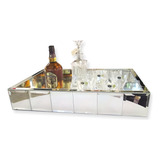 Bandeja Espelhada Luxo Mesa Sala Jantar Bebidas Bar 50x30x10