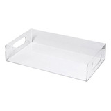 Bandeja Lisa Acrílica Transparente 30x20x5cm Organize