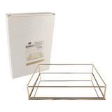 Bandeja Metal Decorativa Lavabo Banheiro Sala Dourado