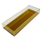 Bandeja Organizadora De Acrilico Slim Fundo Dourado
