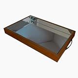Bandeja Organizadora De Madeira Decorativa Espelhada Em Vidro Grande 32x22x3CM Alças De Ferro