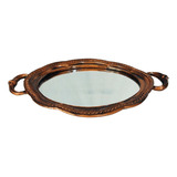Bandeja Ovalada Decorativa Espelhada 41 5 Artesanal