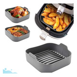 Bandeja Panela Forma Cesta De Silicone Para Airfryer 20cm