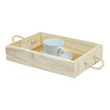 Bandeja Para Cesta De Café Da Manhã Pinus Cru G