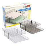 Bandeja Para Documentos Dupla Móvel Cor Cristal Maxcril