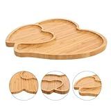 Bandeja Petisqueira Coração Com 2 Divisórias Madeira MDF 30x30cm Casita