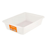 Bandeja Plástica Retangular Bioprátika 3 L Pleion Branco
