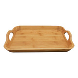 Bandeja Retangular De Bambu Grande 41x27