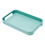 Bandeja Servir Decorar Organizar Com Alça 33cm Cor Verde