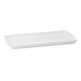 Bandeja Travessa Rasa Grande Porcelana Branca 37 X 19 Cm