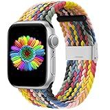 Bandiction Pulseiras Compatíveis Com Apple Watch De 38 Mm 40 Mm 42 Mm 44 Mm Pulseiras IWatch Para Mulheres E Homens Loop Trançado Ajustável Com Fivela Elástica Esportiva Para