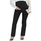 BANETTETA Calça Social Elástica Para Gestantes Com Perna Reta Sobre A Barriga Calça Totalmente Coberta Para Trabalho E Negócios Casual 4 18 Preto 9
