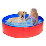 Banheira Piscina Dobrável Cães Gato Antideslizante 120x30