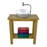 Banheiro Madeira Maciça Balcão Aparador Lavabo Cuba Gabinete