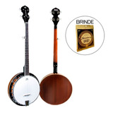 Banjo Americano 5 Cordas Mogno C Pele Remo Strinberg Wb50